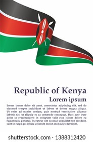 Flag of Kenya, Republic of Kenya. Template for award design, an official document with the flag of Kenya. Bright, colorful vector illustration.