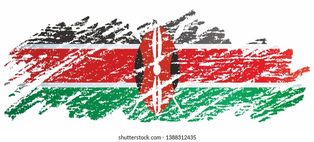 Flag of Kenya, Republic of Kenya. Template for award design, an official document with the flag of Kenya. Bright, colorful vector illustration.