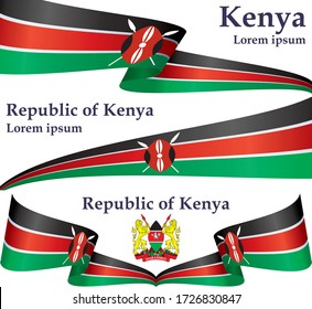 Flag of Kenya, Republic of Kenya. 
 Vector illustration for graphic and web design.