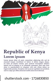 Flag of Kenya, Republic of Kenya. 
 Vector illustration for graphic and web design.