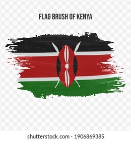 Flag Of Kenya in texture brush  with transparent background, vector illustration in eps file