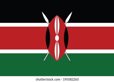 Flag of Kenya. Vector. Accurate dimensions, elements proportions and colors.