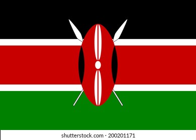 Flag of Kenya. Vector illustration.