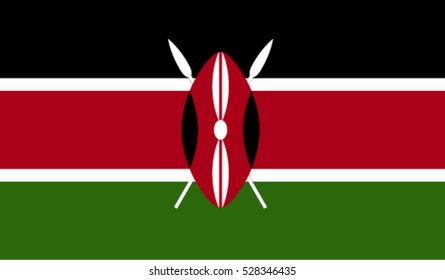 Flag of Kenya vector illustration