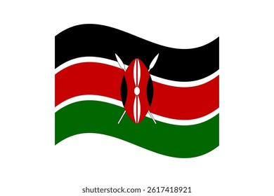 Flag of Kenya. Kenya wavy flag digital vector illustration. Fluttering flag.