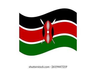 Flag of Kenya. Kenya wavy flag digital vector illustration. Fluttering flag.