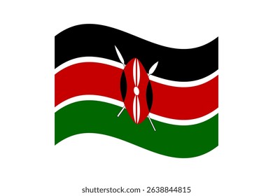 Flag of Kenya. Kenya wavy flag digital vector illustration. Fluttering flag.
