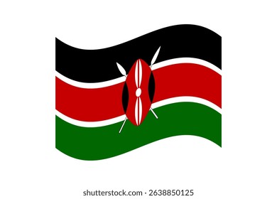 Flag of Kenya. Kenya wavy flag digital vector illustration. Fluttering flag.