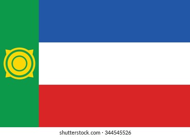 Flag of Khakassia republics / krays / provinces / federal cities / autonomous oblast / autonomous okrugs of Russia. Vector illustration. 