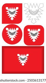 Flag Of Kiel City, Schleswig-Holstein State, Germany Vector Illustration
