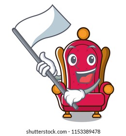 With flag king throne mascot cartoon