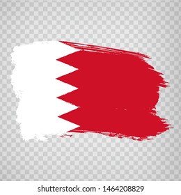 Flag Kingdom of Bahrain from brush strokes. Flag Bahrain on transparent background for your web site design, logo, app, UI. Stock vector.  EPS10.