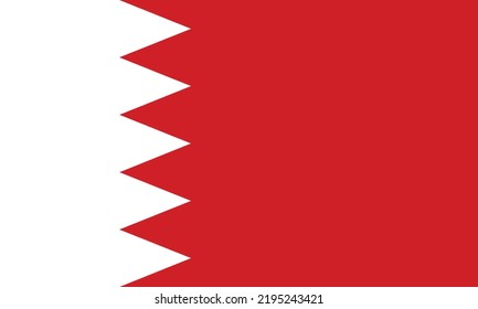 Indicador vectorial del Reino de Bahrein. La bandera nacional de Bahréin