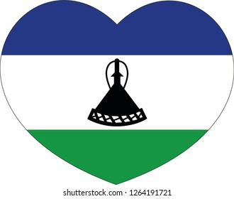 Flag of the Kingdom Lesotho. Lesotho flag, Heart vector, sticker, eps10