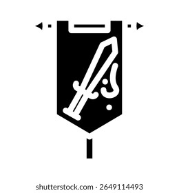 flag kingdom medieval heraldry glyph icon vector. flag kingdom medieval heraldry sign. isolated symbol illustration