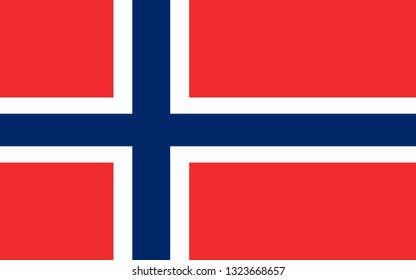 Flag of Kingdom of Norway, is a sovereign and unitary monarchy of the Scandinavian Peninsula. Vector illustration