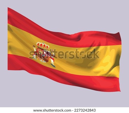 Flag of the Kingdom of Spain with coat of arms. Vector.