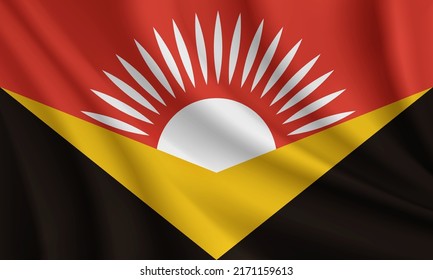 Flag of Kingman, Kansas, USA. Realistic waving flag of Kingman vector background.