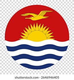 Bandeira de Kiribati. Kiribati círculo bandeira ícone logotipo computador vetor ilustração design. Fundo do tabuleiro de xadrez.