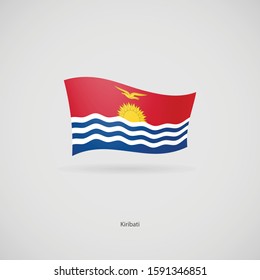 The flag of Kiribati is flying layered vector image.