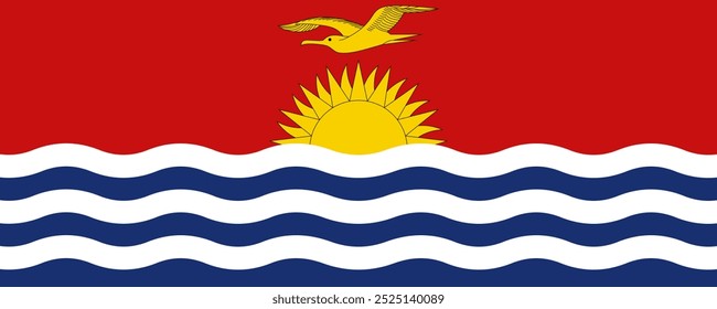 Flag of Kiribati, long version, Vector Images