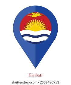 Flag of Kiribati, Flag of Kiribati Map pointer icon. Vector illustration flag pointer.