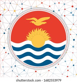 Flag of Kiribati with network background. Kiribati sign. Beautiful vector illustration.