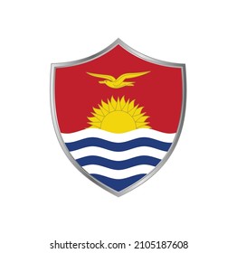 Bandera de Kiribati con marco plateado