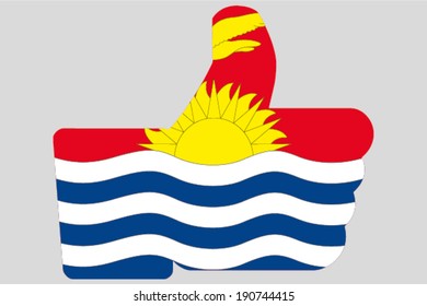 The flag of Kiribati in a Thumbs Up Icon