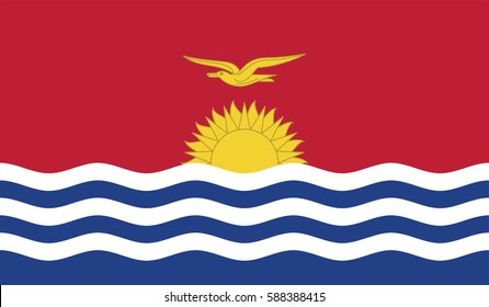 Flag of Kiribati. Vector. Accurate dimensions, element proportions and colors.