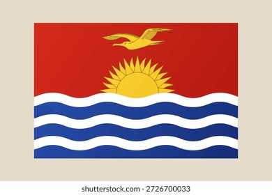 Bandera de la Ilustración vectorial de Kiribati, que muestra el Anuncio nacional de la nación insular del Pacífico, un orgulloso símbolo patriótico..