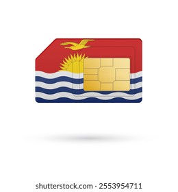 Flag of Kiribati. Vector illustration of SIM Card with flag on white background