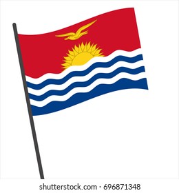 Flag of Kiribati , Kiribati flag waving isolated vector illustration