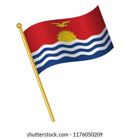 Flag of Kiribati,Kiribati  flag Golden waving isolated vector illustration eps10.
