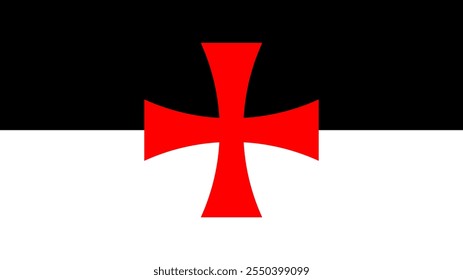 Bandeira dos Cavaleiros Templários, Formato 16:9, Bandeira dos Cavaleiros Templários, Imagens Vetoriais