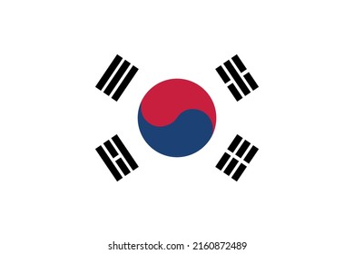 Flag of Korea. Korean national symbol in official colors. Template icon. Abstract vector background.