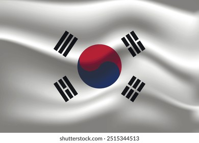 Bandera de Corea. Símbolo nacional coreano en colores oficiales. Icono de Plantilla. Fondo de Vector Abstractas.