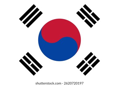 Flag of Korea. Korean Flag. Vector Illustration.