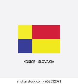 Flag of Kosice - Slovakia Vector Illustration
