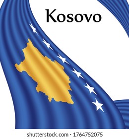 Flag of Kosovo country on white background. Eps.file.