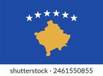 The flag of Kosovo. Flag icon. Standard color. Vector illustration.	
