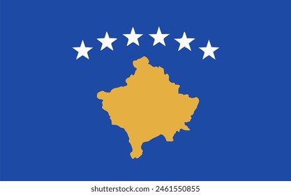 The flag of Kosovo. Flag icon. Standard color. Vector illustration.	
