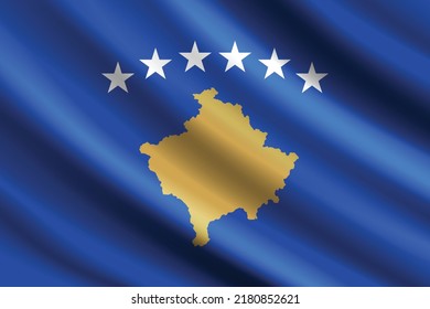 Flag Kosovo Independence Day National Day Stock Vector (Royalty Free ...