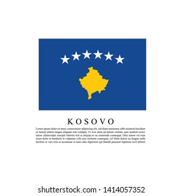 Flag of Kosovo with information text poster, Kosovo flag Template Design. Vector Eps 10