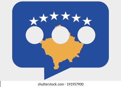 The flag of Kosovo in a messaging bubble