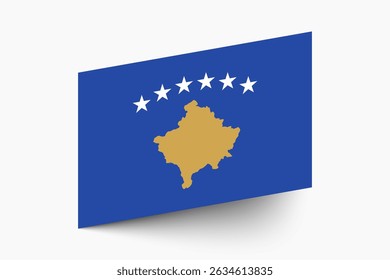 Flag of Kosovo. Kosovo flag official colors tilted icon digital vector illustration design.