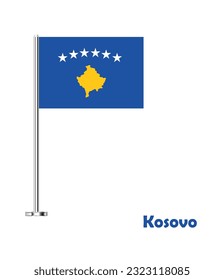 Flag of Kosovo, Table Flag of Kosovo, Vector Illustration.