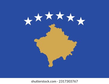 Bandera de Kosovo - Ilustración vectorial.