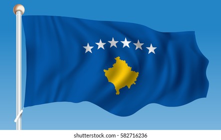 Bandera de Kosovo - ilustración vectorial