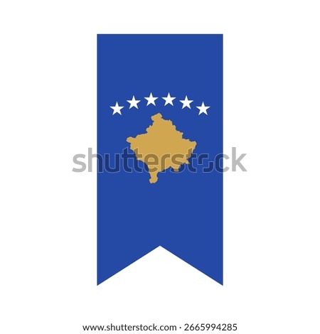 Flag of Kosovo. Kosovo vertical flag icon digital vector illustration. The hanging flag.